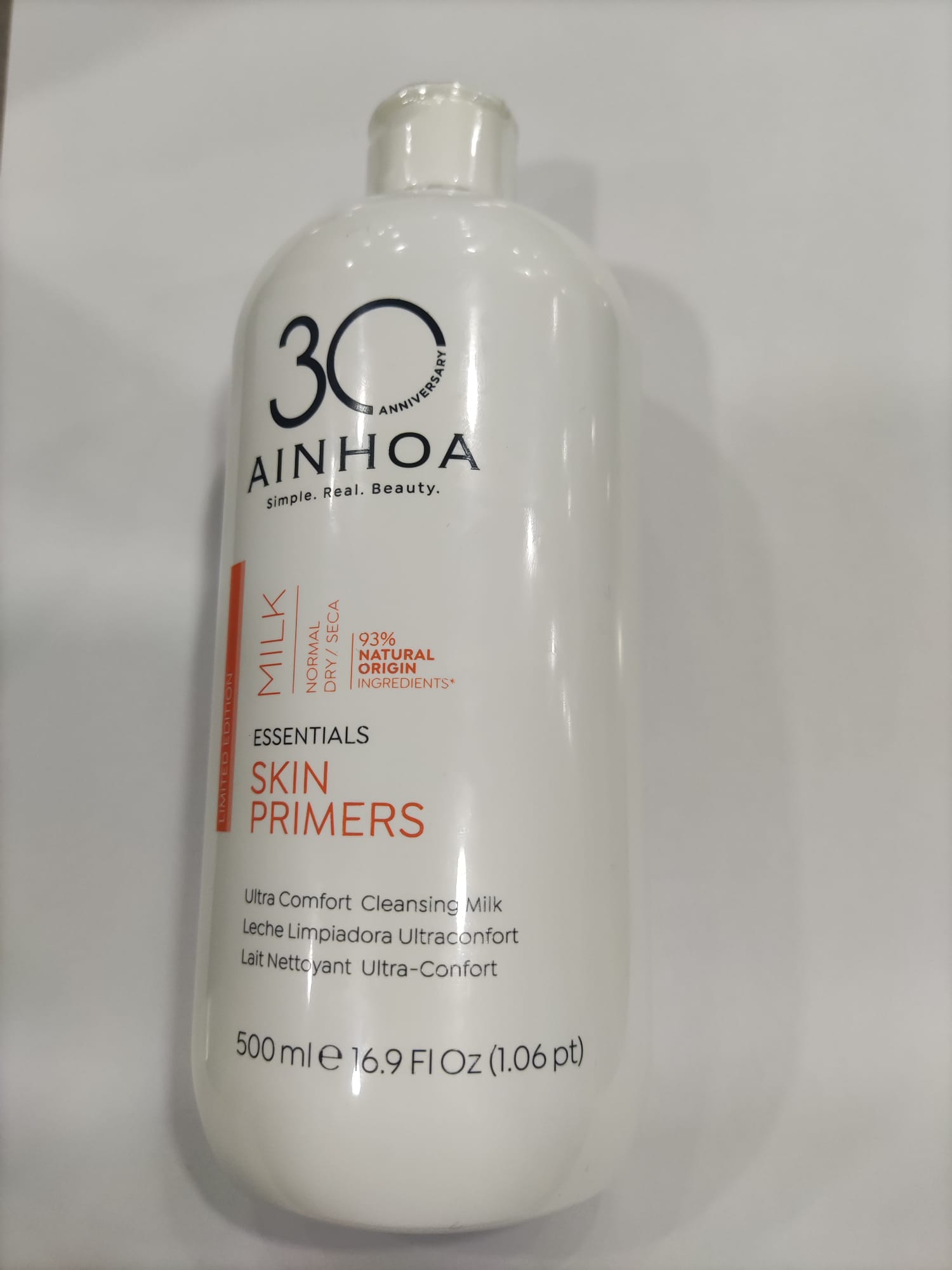 AIHNOA SKIN PRIMERS LECHE LIMPIADORA ULTRA-CONFORT 500ML