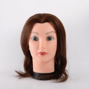 CABEZA MANIQUÍ CABELLO HUMANO 14" CASTAÑO 3B ( 36CM) BIFULL