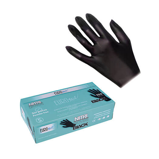 CAJA 100 GUANTES NITRILO NEGRO S/POLVO T-L REF: 06688