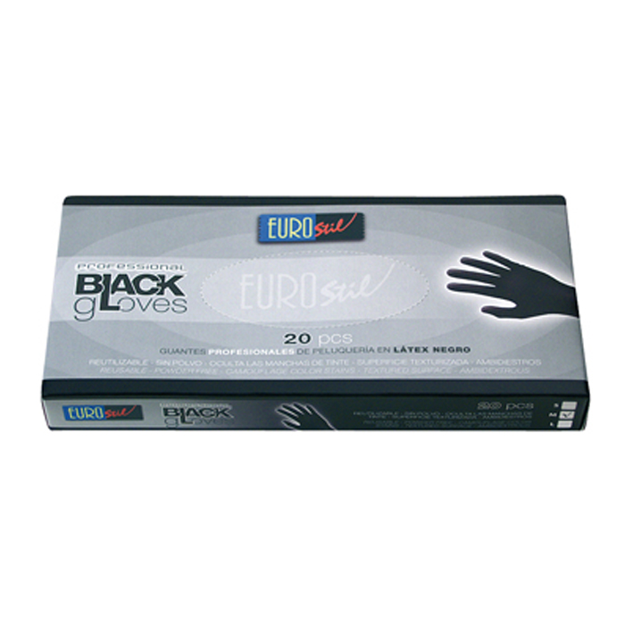 CAJA DE 20 GUANTES LATEX NEGRO T-M REF.02833