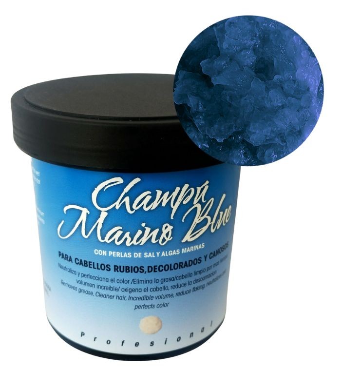 CHAMPU MARINO BLUE CON PERLAS DE SAL Y ALGAS MARINAS