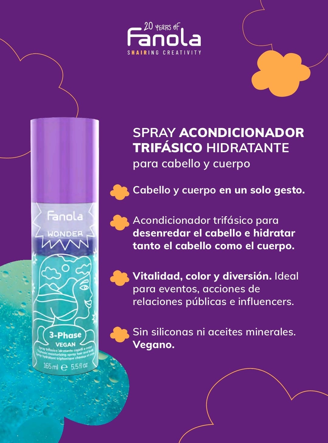 FANOLA SPRAY TRIFASICO HIDRATANTE CABELLO Y CUERPO 165ML